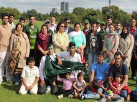 Players and the families at the Independence Day Cricket Tournament 